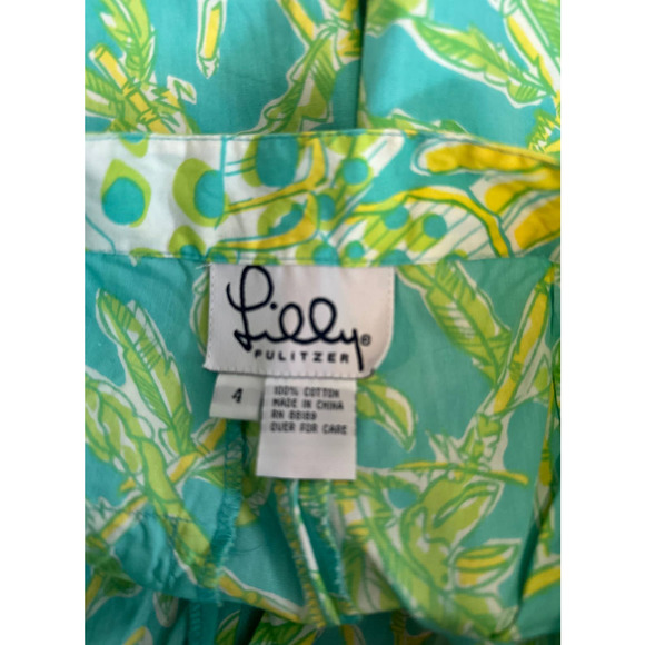 Lilly Pulitzer Vintage Bamboo Parrot High Waisted Bermuda Shorts Sz 4 - Picture 7 of 10
